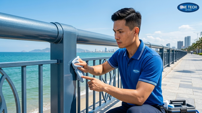 Bảo dưỡng lớp sơn tĩnh điện Bảo dưỡng lớp sơn tĩnh điện ngoài trời tại khu vực khí hậu ven biển Đà Nẵng