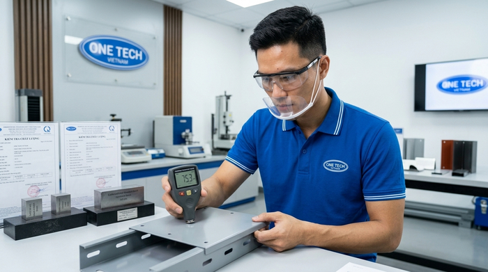 Độ dày lớp sơn tĩnh điện tối ưu cho sản phẩm kim loại Kiểm tra độ dày lớp sơn tĩnh điện sau khi hoàn thiện