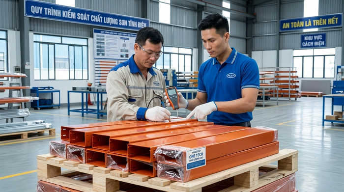 Kiểm tra chất lượng và nghiệm thu sơn tĩnh điện tại Đà Nẵng Kiểm tra chất lượng và nghiệm thu sơn tĩnh điện trước khi bàn giao