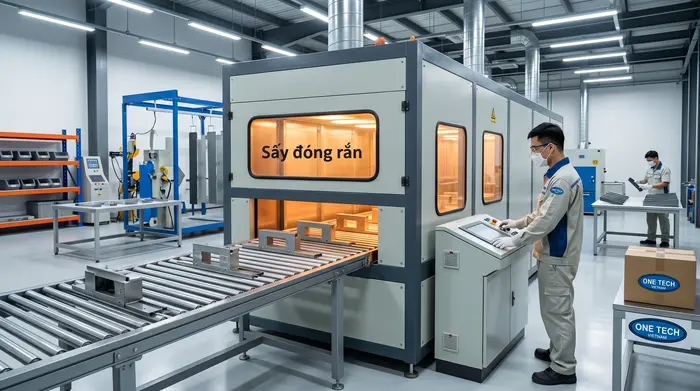 Lò sấy bột sơn tĩnh điện Đà Nẵng Lò sấy trong quy trình sơn bột tĩnh điện tại Đà Nẵng