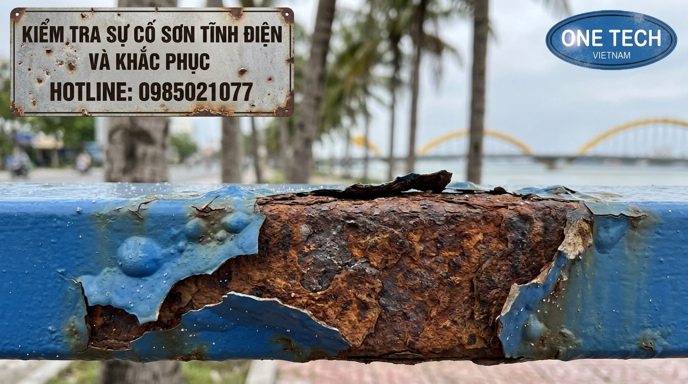 Hơi muối và độ ẩm ảnh hưởng đến độ bám sơn tĩnh điện Nguyên nhân sơn tĩnh điện bong tróc do hơi muối tại Đà Nẵng