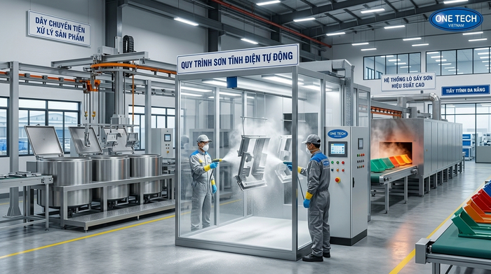 Quy trình sơn tĩnh điện công nghiệp tại Đà Nẵng từ xử lý bề mặt đến sấy hoàn thiện