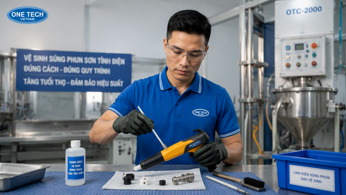 Bảo trì máy phun sơn tĩnh điện Bảo trì máy phun sơn tĩnh điện và vệ sinh súng phun sau ca làm việc