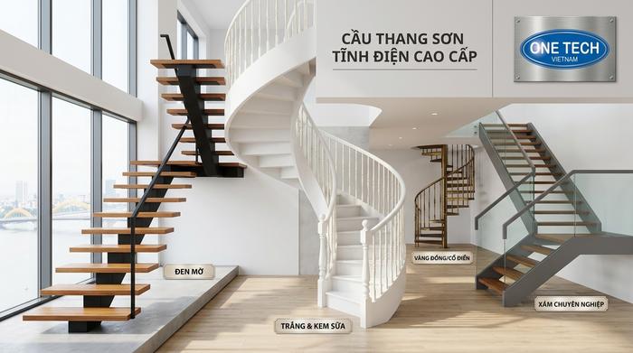 Màu sơn tĩnh điện cầu thang đẹp Bảng màu sơn tĩnh điện cầu thang đẹp cho nhà phố Đà Nẵng