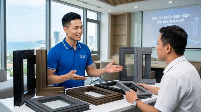 OneTech tư vấn sơn tĩnh điện khung nhôm kính tại Đà Nẵng cho công trình nhà ở và thương mại