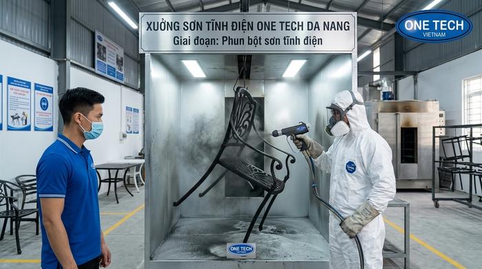 Quy trình sơn tĩnh điện bàn ghế Quy trình sơn tĩnh điện bàn ghế sắt tại Đà Nẵng